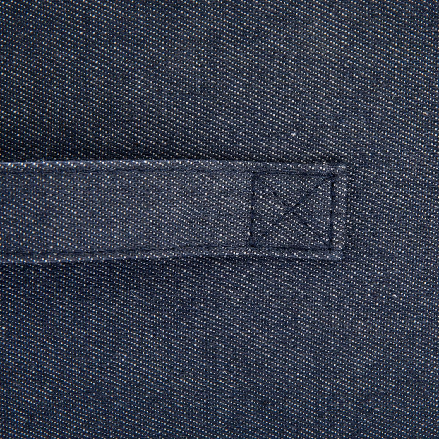 image:imageCollapsible Cotton Blend Rectangular Storage Drawer with Handle Set of 2 Denim