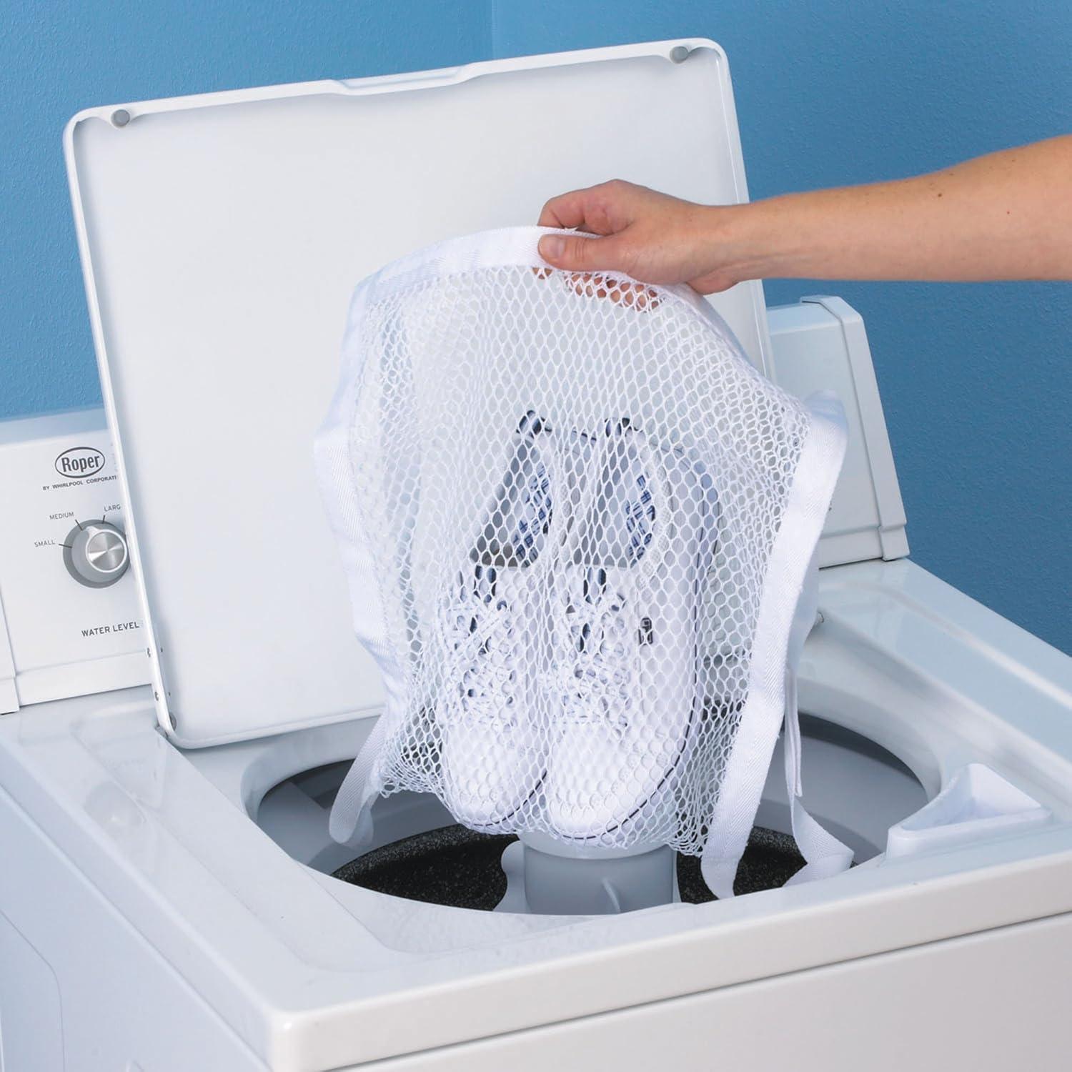 image:imageHousehold Essentials 135 Polyester Sneaker Wash and Dry Bag for Laundry Machines White