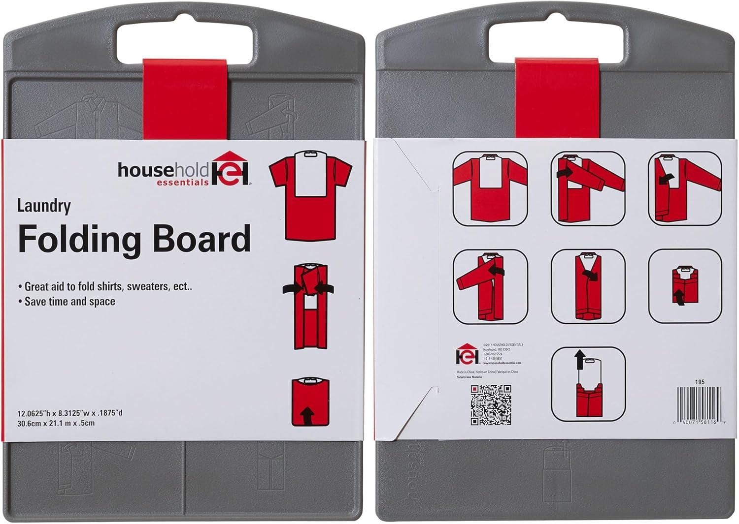 image:imageHousehold Essentials 195 Shirt Folding Board For TShirts Polos And Dress Shirts BlackOne Size