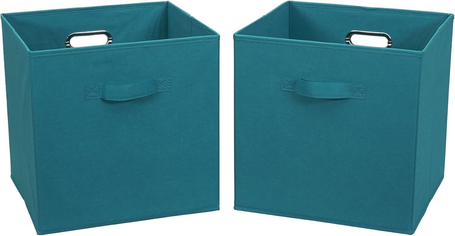 image:imageHousehold Essentials 2 Pack Open Storage Bins with Dual Handles 13 x 12 x 13 Aqua