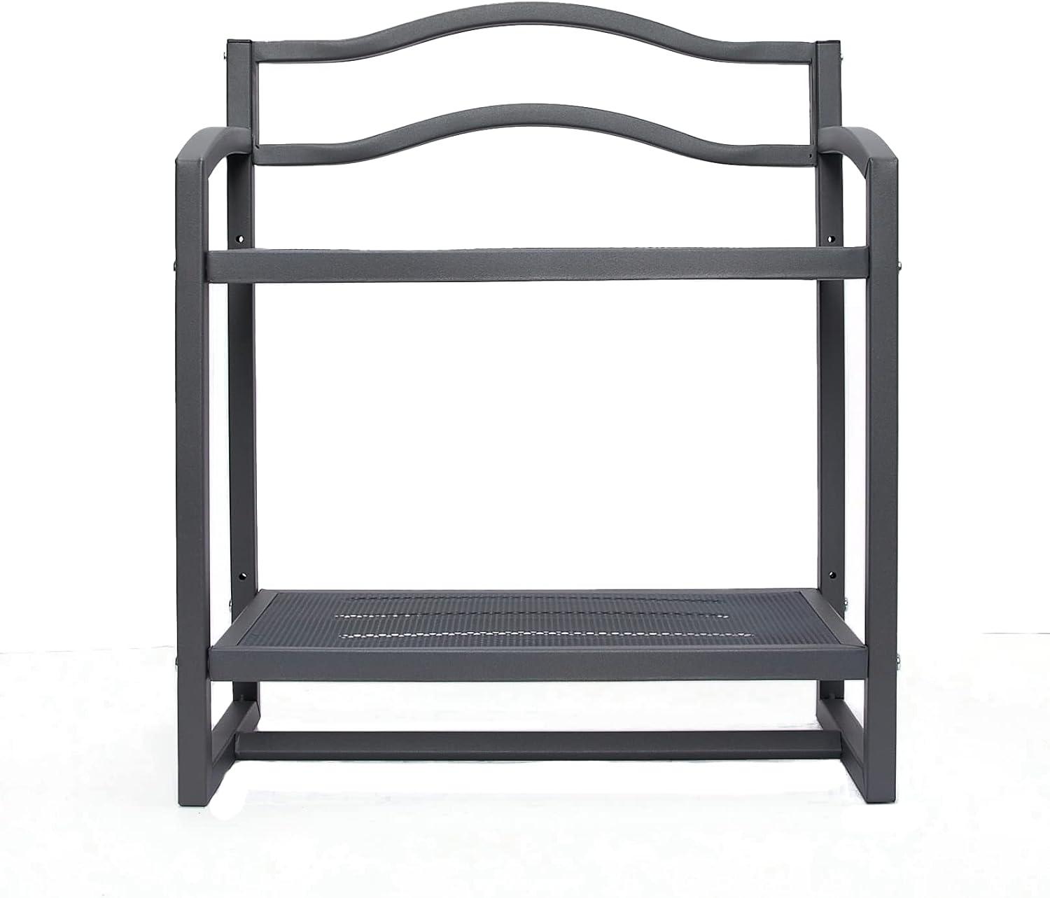 image:imageHousehold Essentials 2Tier Metal Wall Mount Bathroom Storage Rack SilverGrey