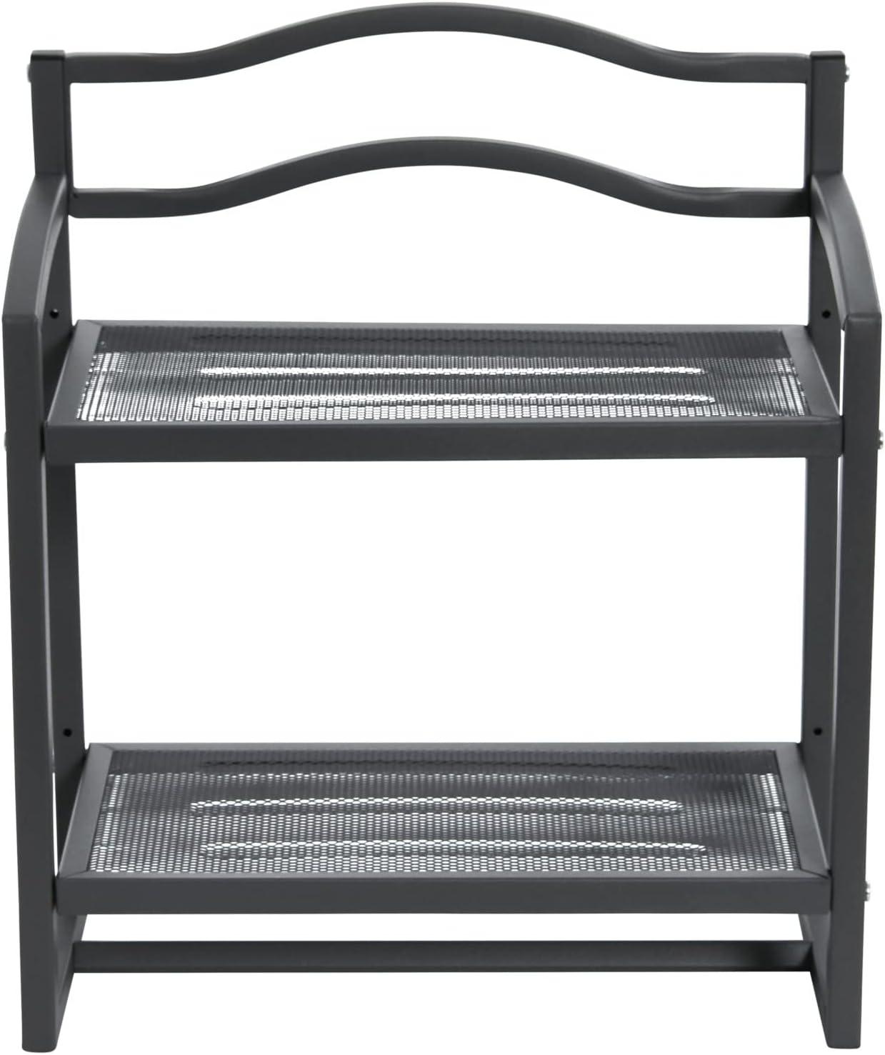 image:imageHousehold Essentials 2Tier Metal Wall Mount Bathroom Storage Rack SilverGrey