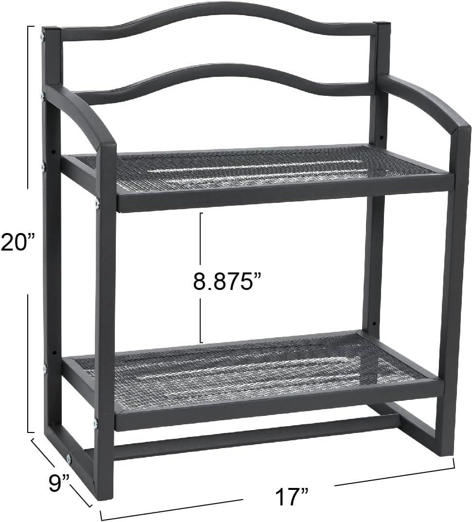 image:imageHousehold Essentials 2Tier Metal Wall Mount Bathroom Storage Rack SilverGrey