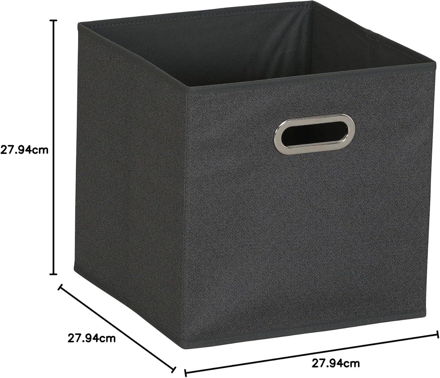 image:imageHousehold Essentials Black Cobblestone Set of 6 Open Fabric Cube Storage Bins 11 x 11Black Cobblestone