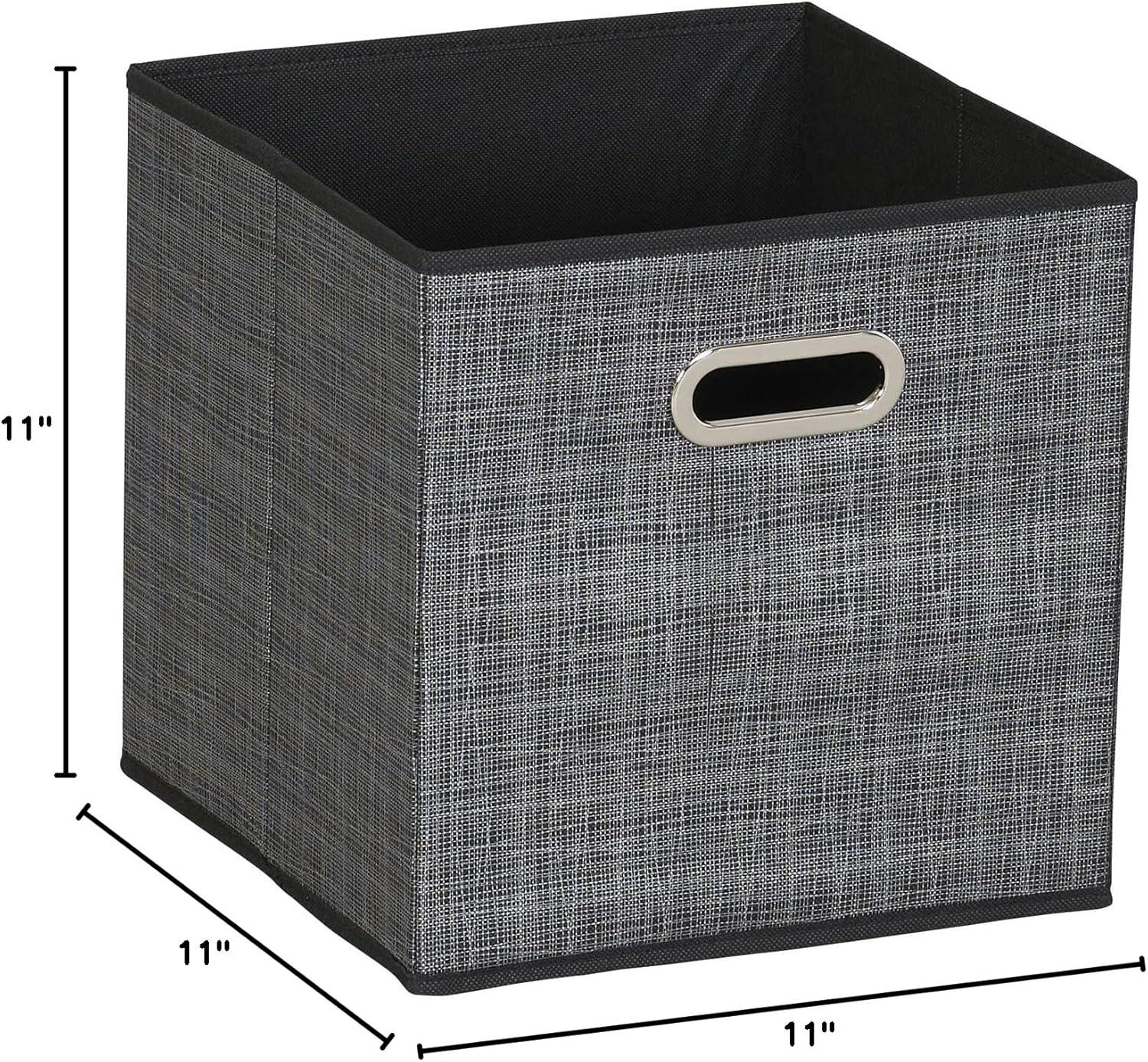 image:imageHousehold Essentials Black Mix 6 Pack Fabric Storage Bins with HandleBlack Mix