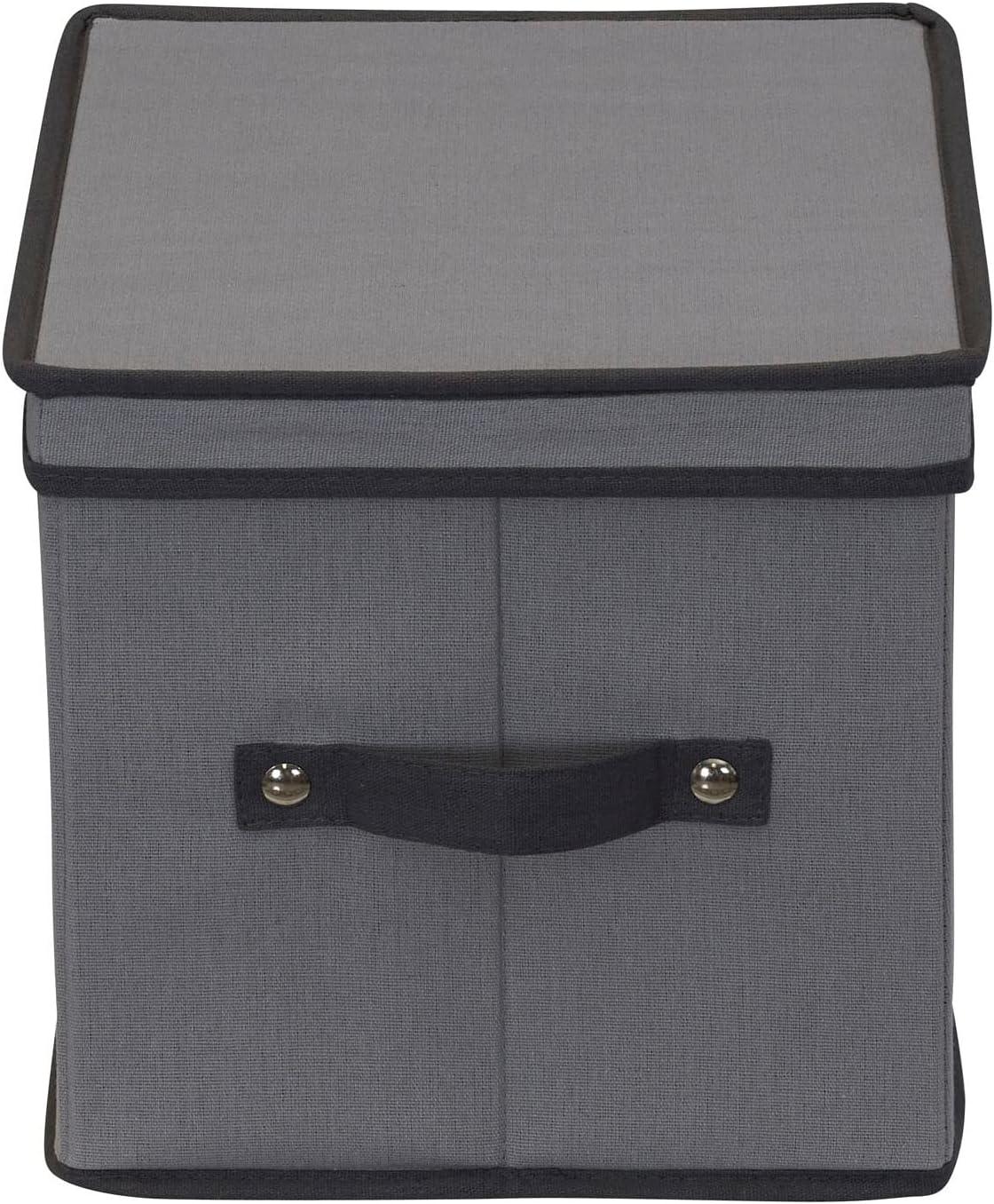 image:imageHousehold Essentials Champagne Flute Storage Box 12 Sturdy Compartments Windowed Front Panel 2 Riveted Handles Foldable and Stackable Storage Box GrayGrey