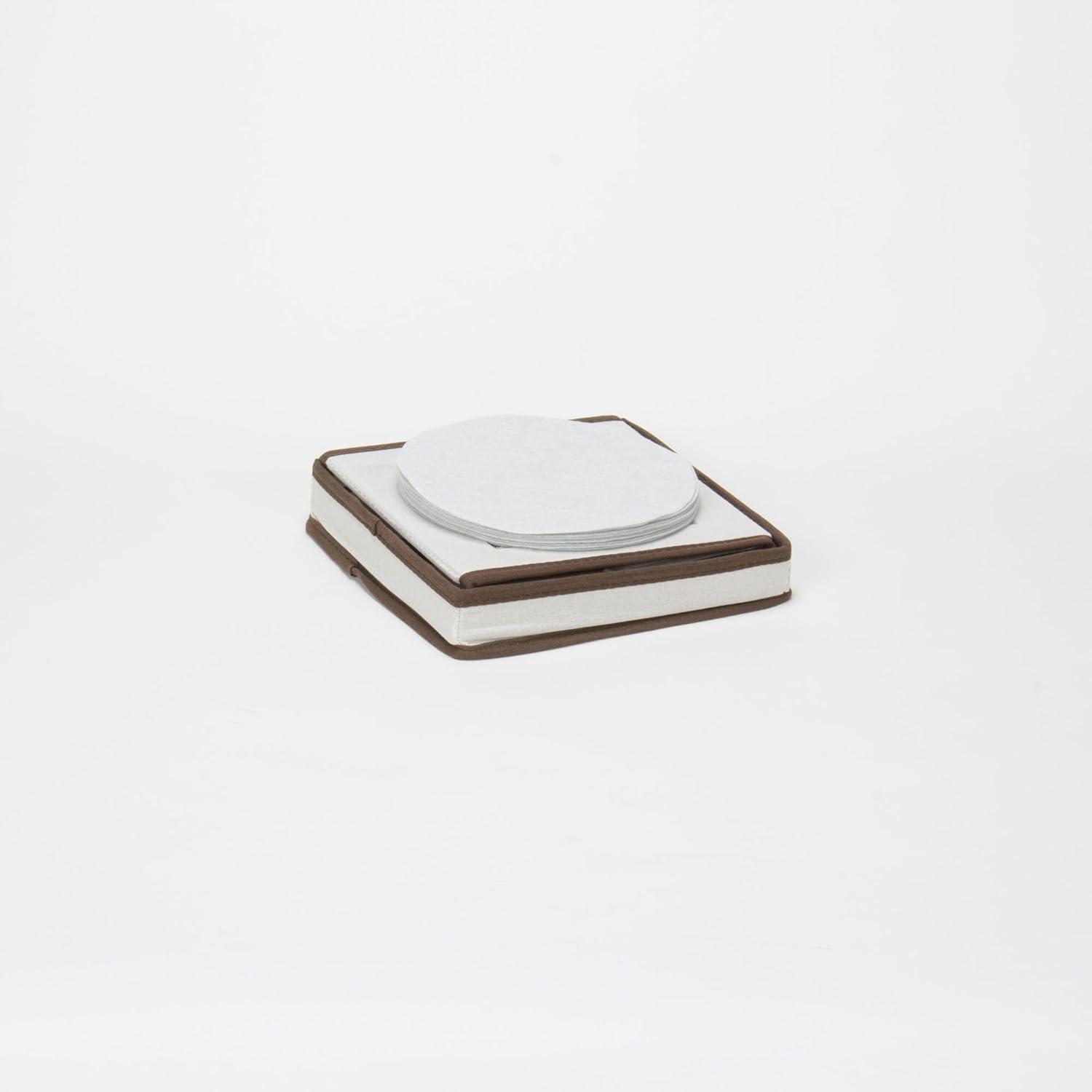image:imageHousehold Essentials China Plate Storage Box Holds 12 Dessert Plates or Bowls Windowed Panel Sturdy Frame and Reinforced Handles Felt Cushions Fully Removable LidNatural