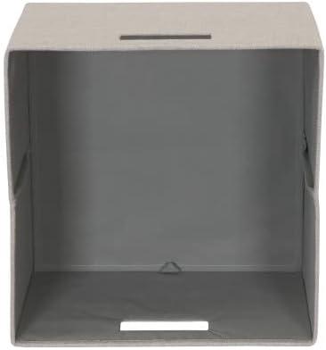 image:imageHousehold Essentials Fabric Storage Bins 2 Piece Set Strong PolyWoven Fabric Sturdy Chipboard Sides
