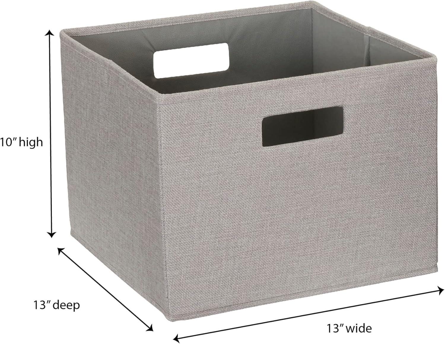 image:imageHousehold Essentials Fabric Storage Bins 2 Piece Set Strong PolyWoven Fabric Sturdy Chipboard Sides