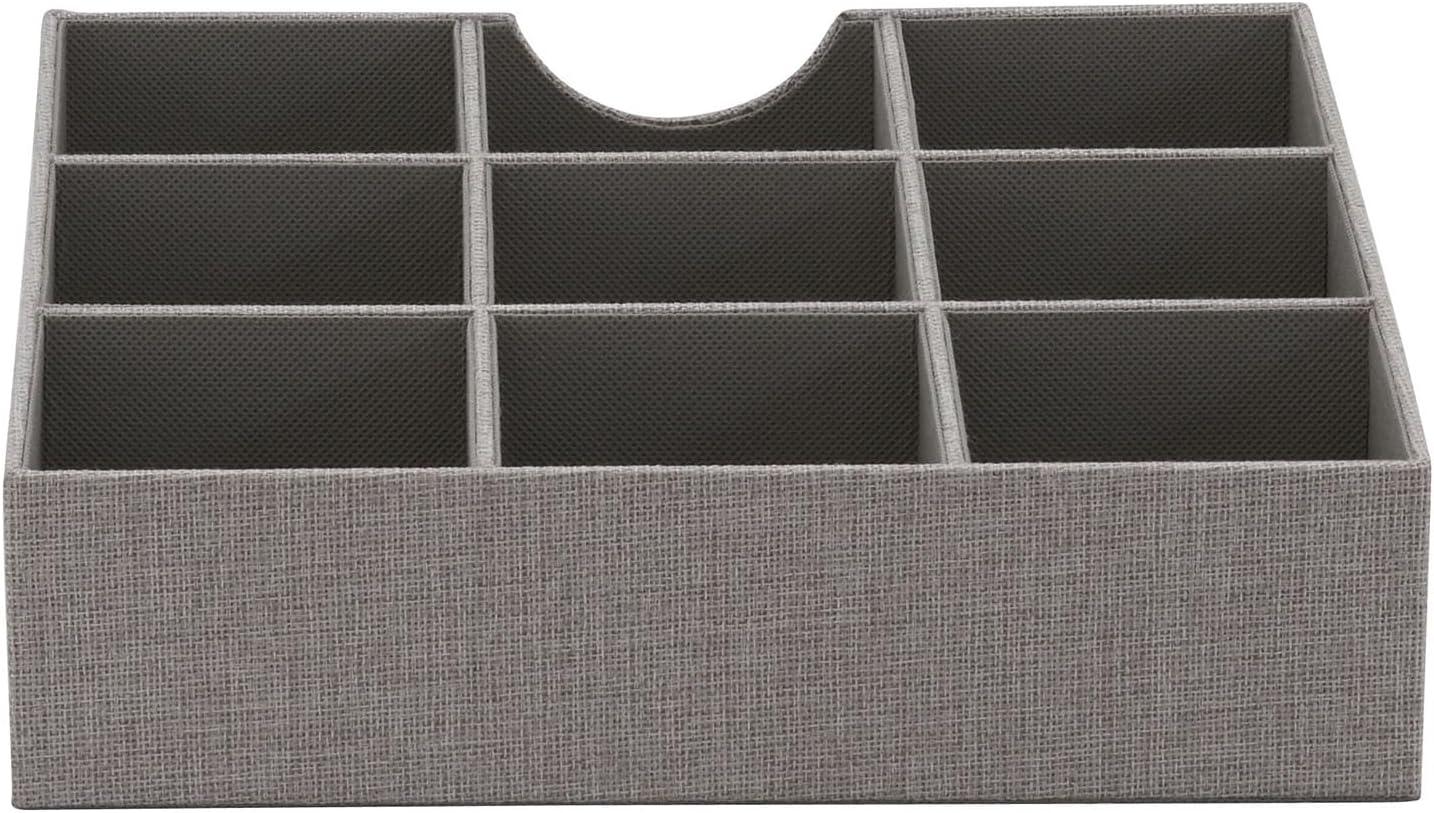 image:imageHousehold Essentials Grey 7281 Deep 9 Section Drawer Organizer Box for Storage 12 in x 313Silver