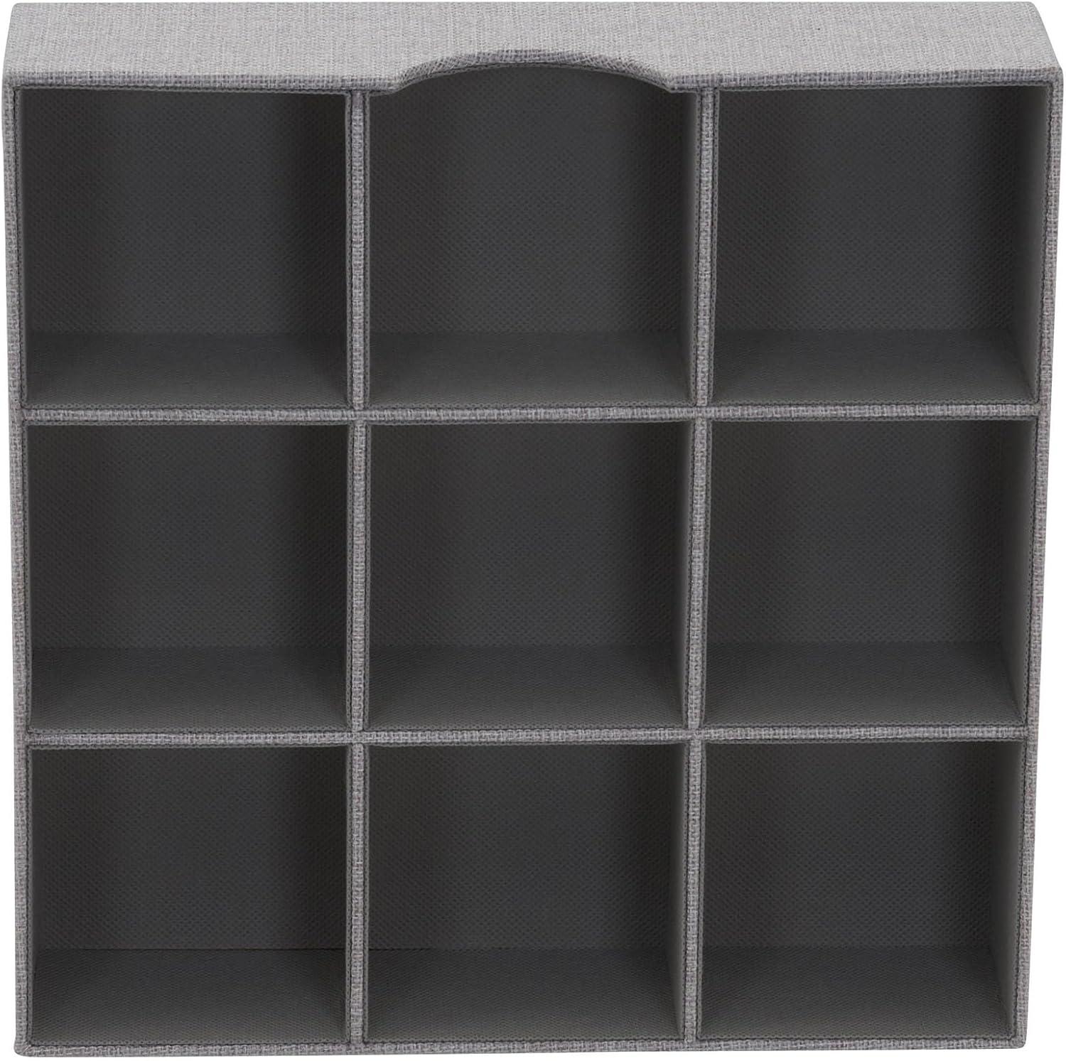 image:imageHousehold Essentials Grey 7281 Deep 9 Section Drawer Organizer Box for Storage 12 in x 313Silver