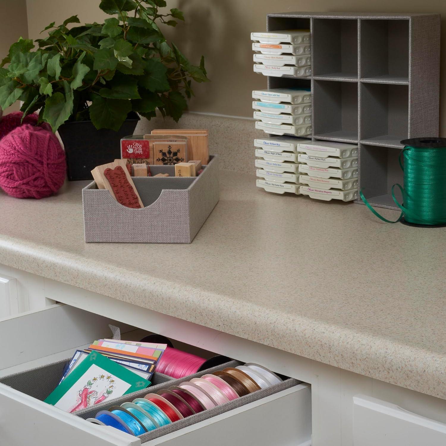 image:imageHousehold Essentials Grey 7281 Deep 9 Section Drawer Organizer Box for Storage 12 in x 313Silver