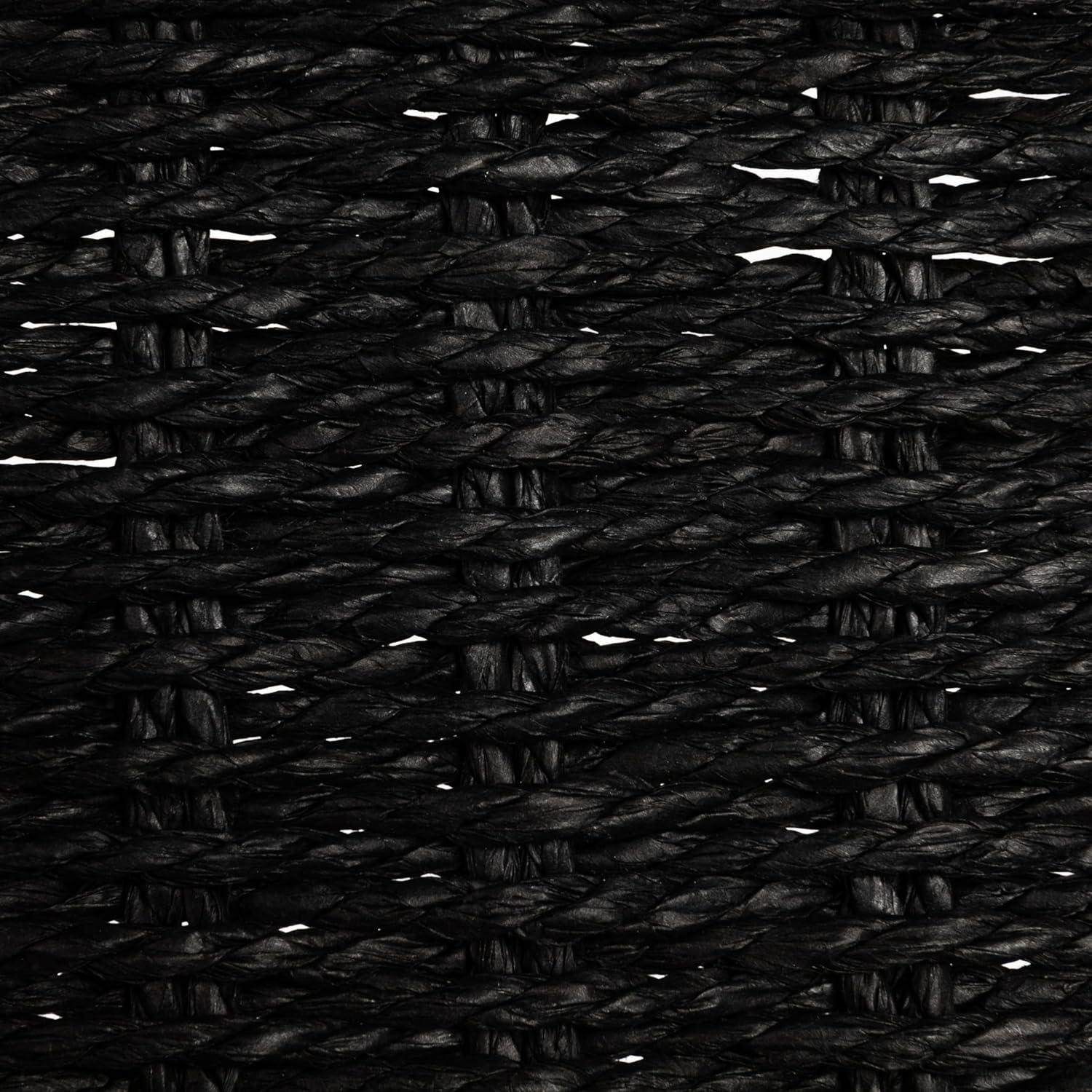 image:imageHousehold Essentials Handwoven Paper Rope Rectangular Storage Basket BlackBlack Paper Rope