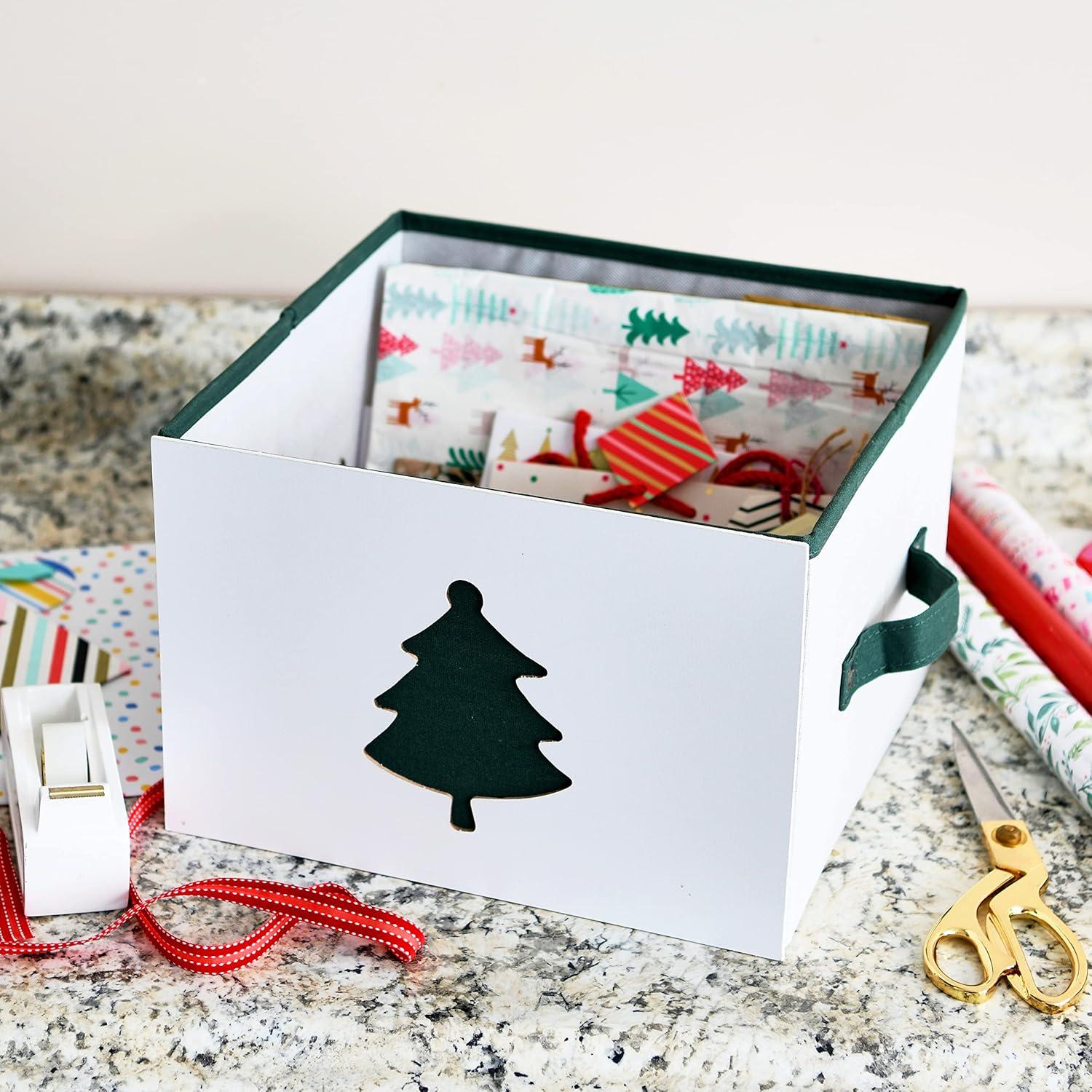 image:imageHousehold Essentials Holiday Storage Box Medium Green Tree