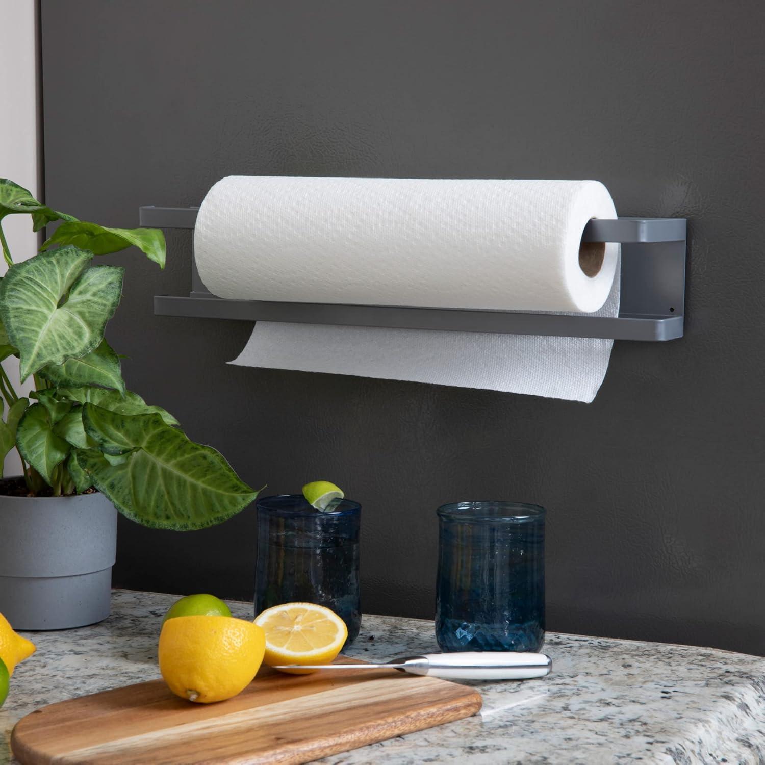 image:imageHousehold Essentials Metal Magnetic Paper Towel Holder WhiteGray