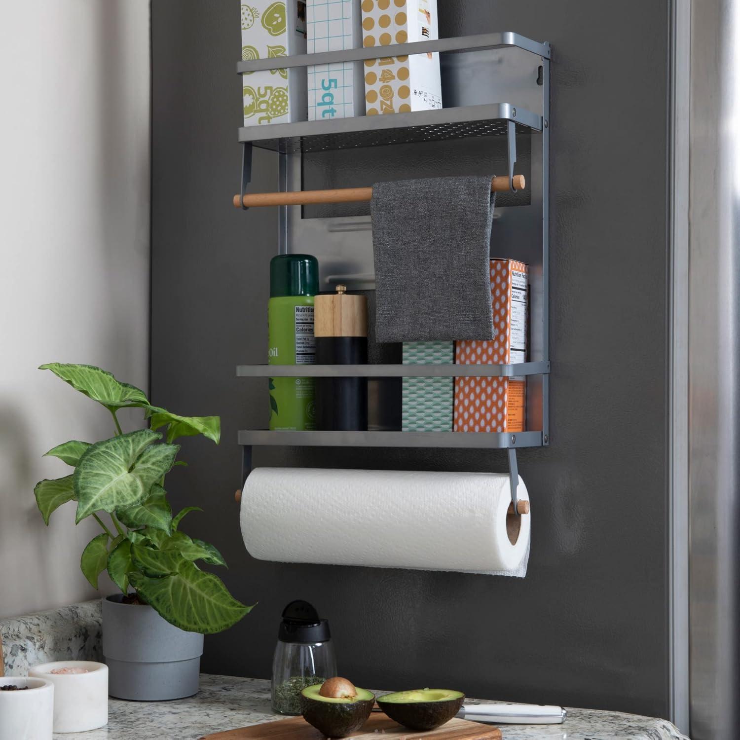 image:imageHousehold Essentials Metal Magnetic Paper Towel Holder WhiteGray