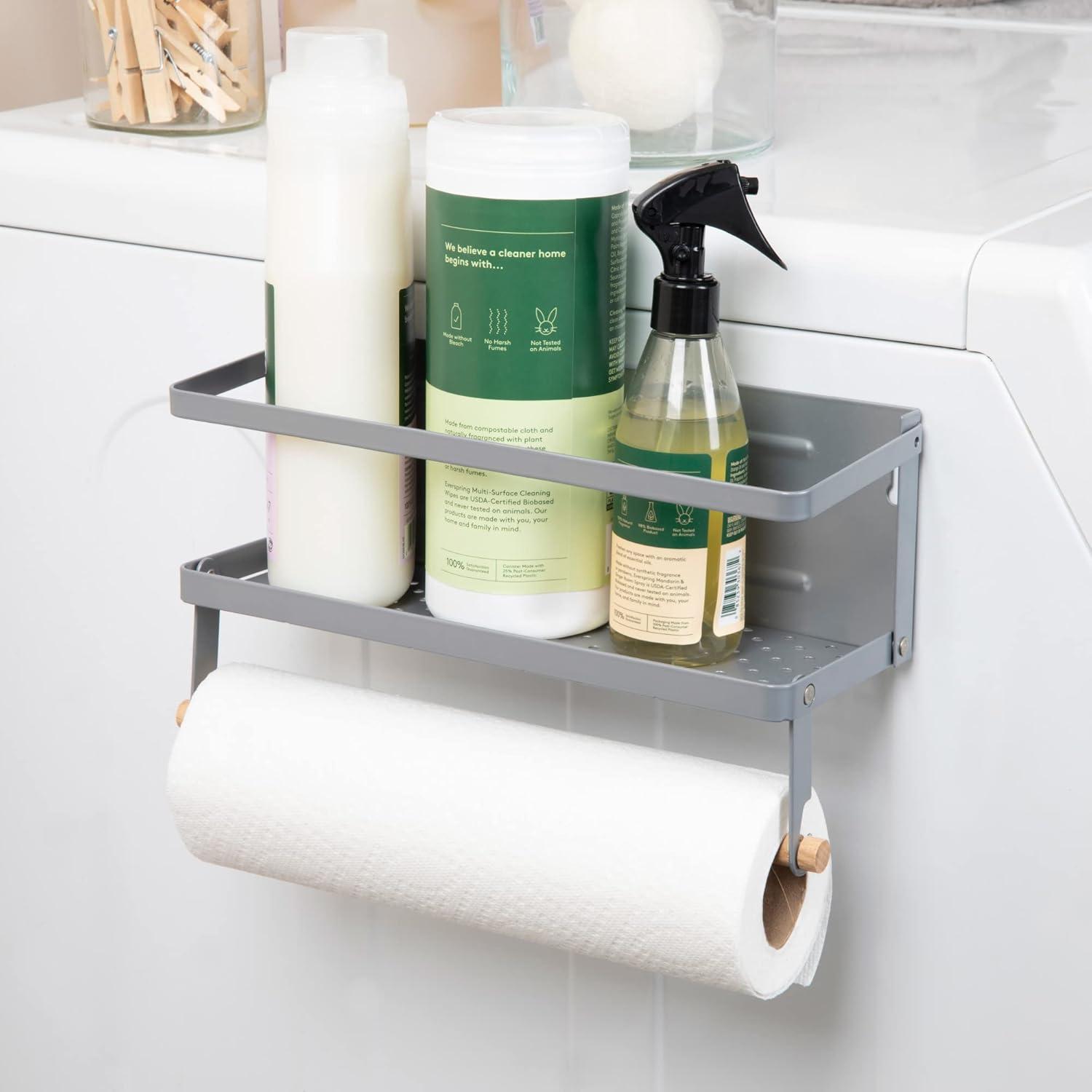 image:imageHousehold Essentials Metal Magnetic Paper Towel Holder WhiteGray