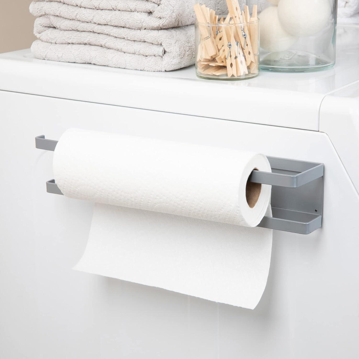 image:imageHousehold Essentials Metal Magnetic Paper Towel Holder WhiteGray