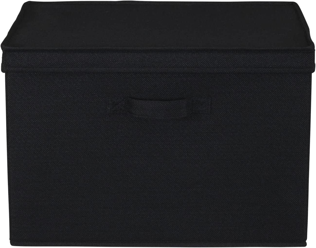 image:imageHousehold Essentials Natural Wide Storage Box with Lid 15x185x12 Wide185 W x DBlack