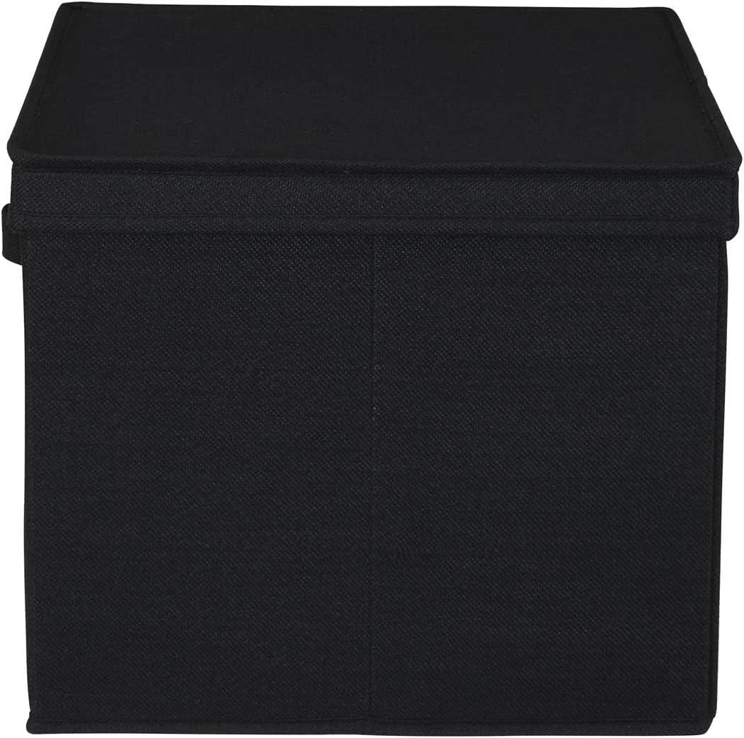 image:imageHousehold Essentials Natural Wide Storage Box with Lid 15x185x12 Wide185 W x DBlack