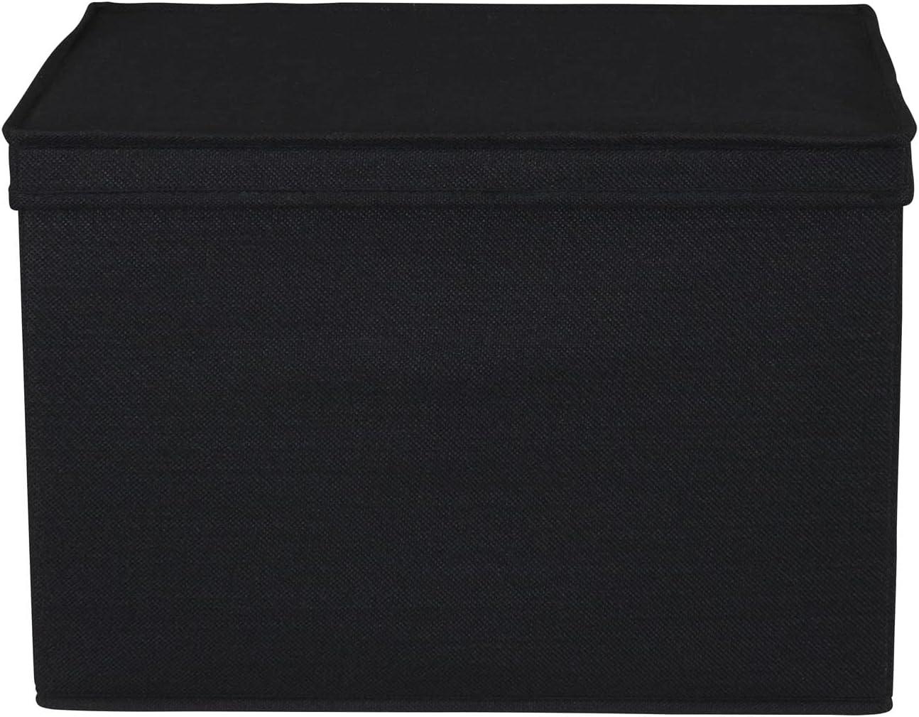 image:imageHousehold Essentials Natural Wide Storage Box with Lid 15x185x12 Wide185 W x DBlack