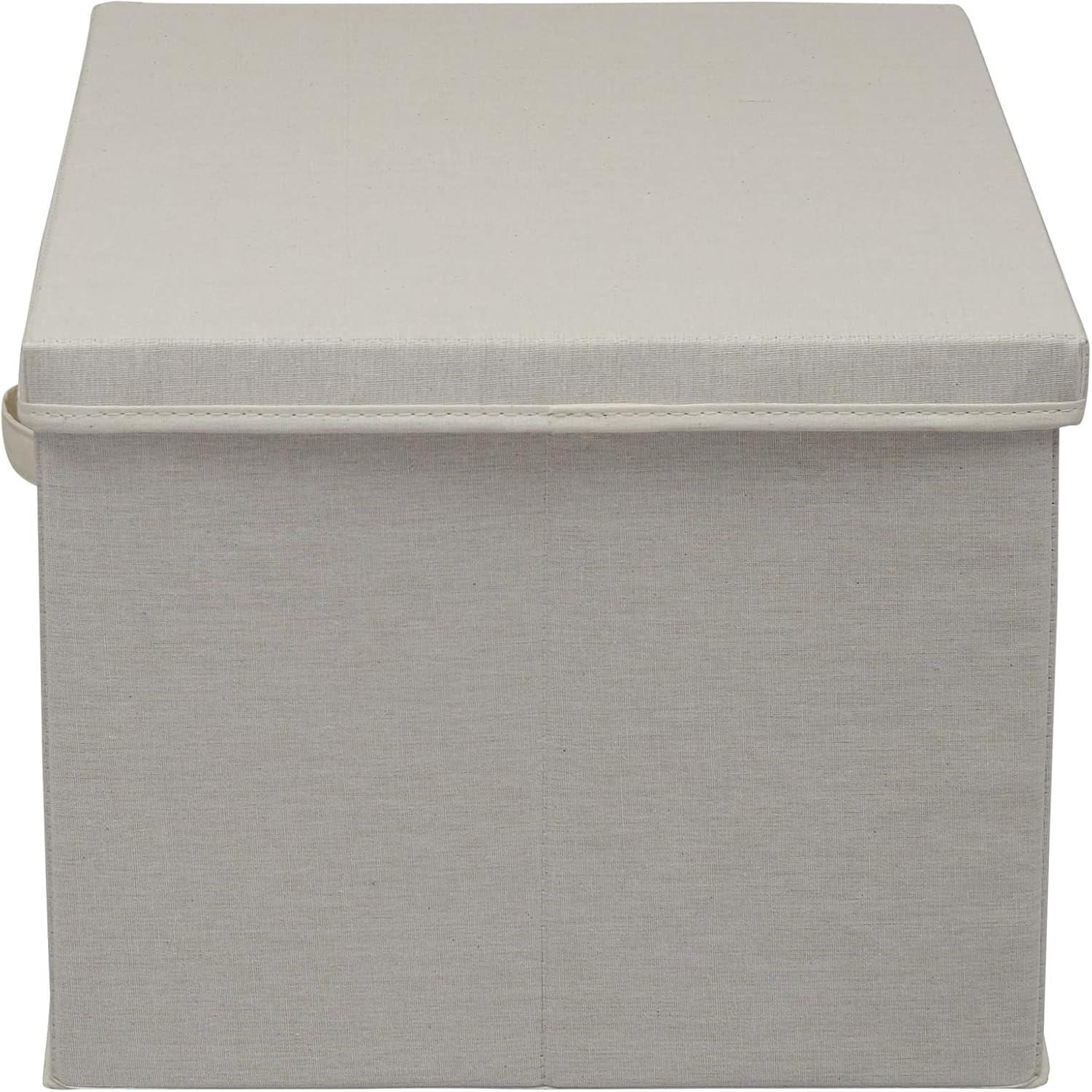 image:imageHousehold Essentials Natural Wide Storage Box with Lid 15x185x12 Wide185 W x DNatural