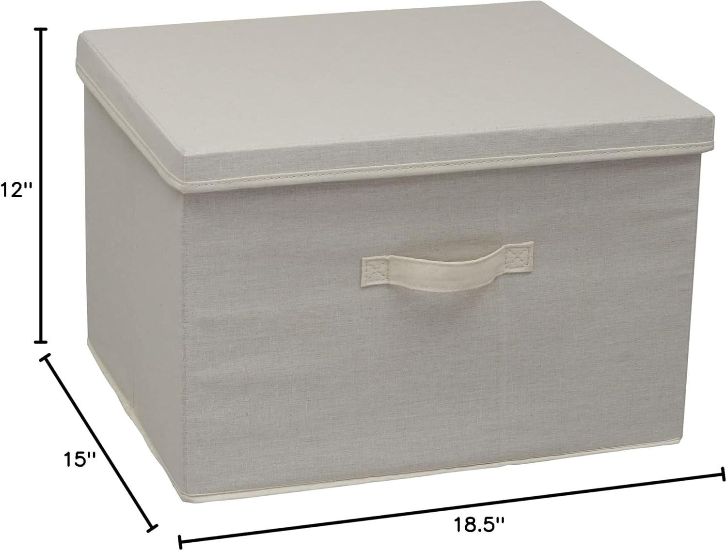 image:imageHousehold Essentials Natural Wide Storage Box with Lid 15x185x12 Wide185 W x DNatural