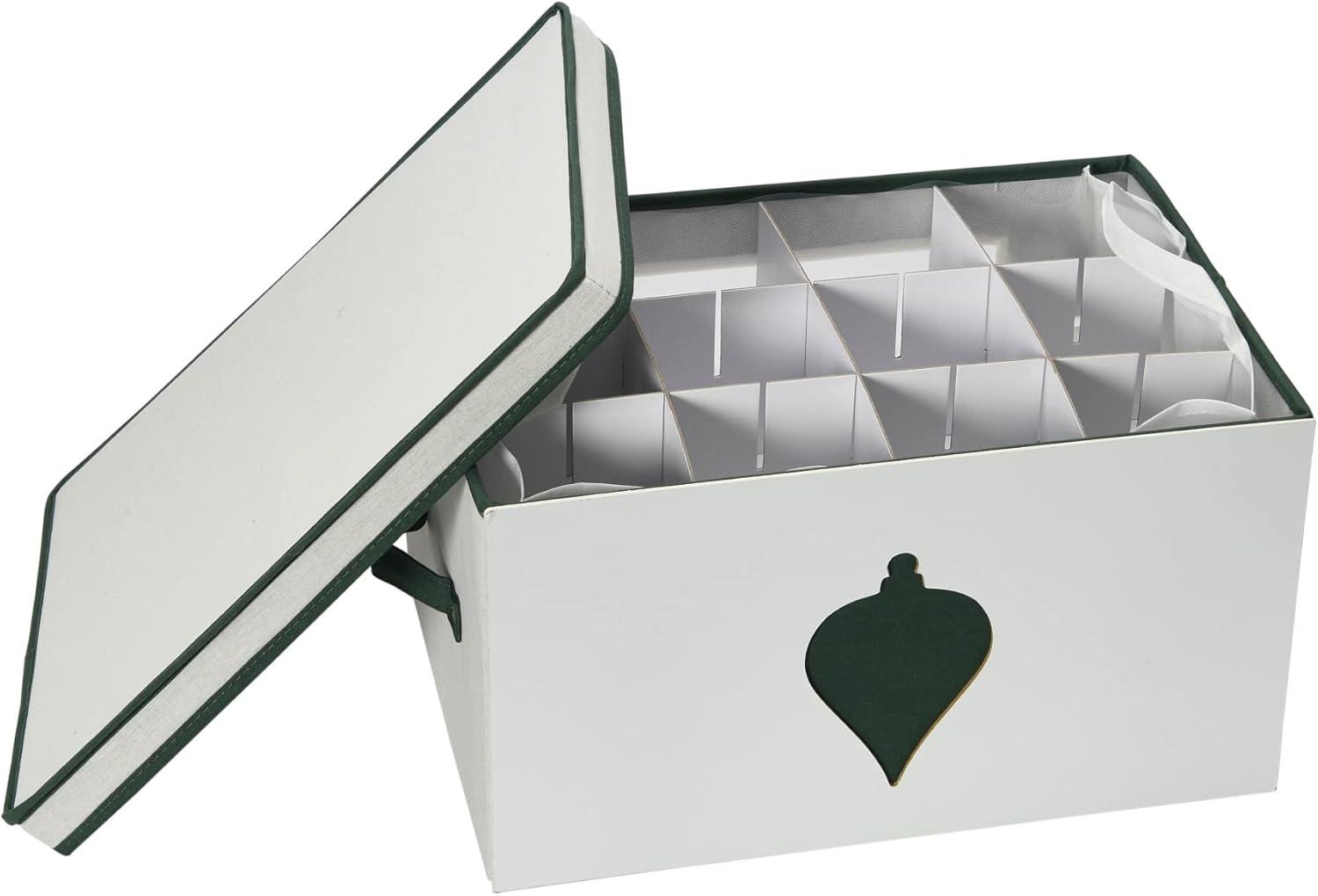 image:imageHousehold Essentials Ornament Storage Chest with 24 Pockets RedNaturalGreen