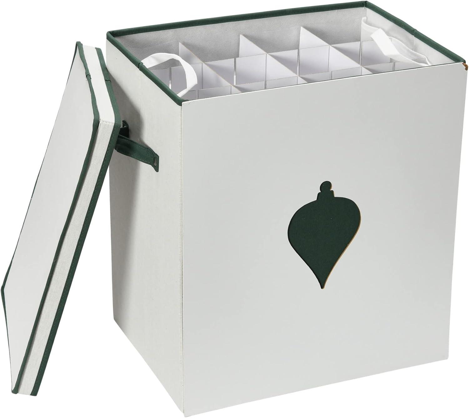 image:imageHousehold Essentials Ornament Storage Chest with 24 Pockets RedNaturalGreen