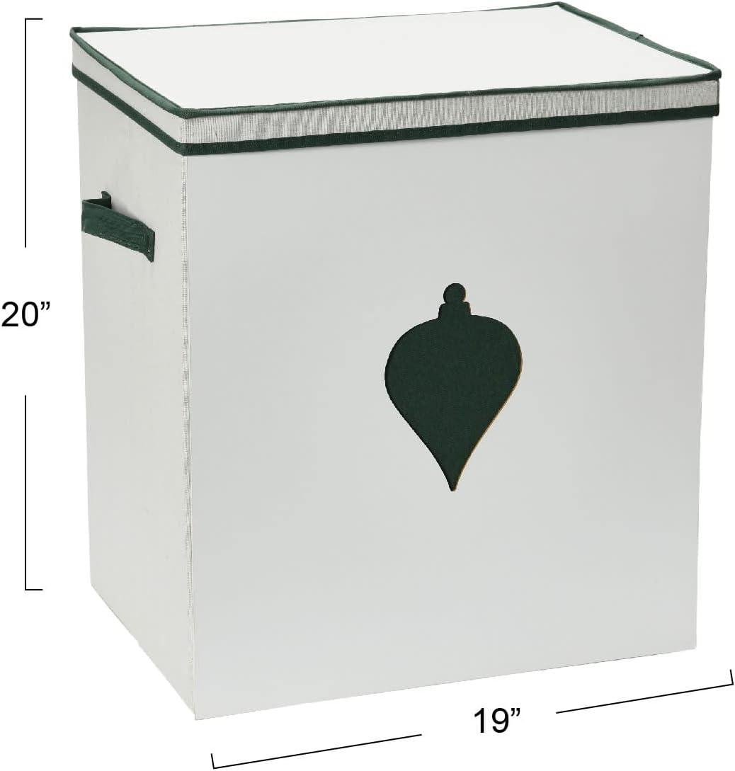 image:imageHousehold Essentials Ornament Storage Chest with 24 Pockets RedNaturalGreen