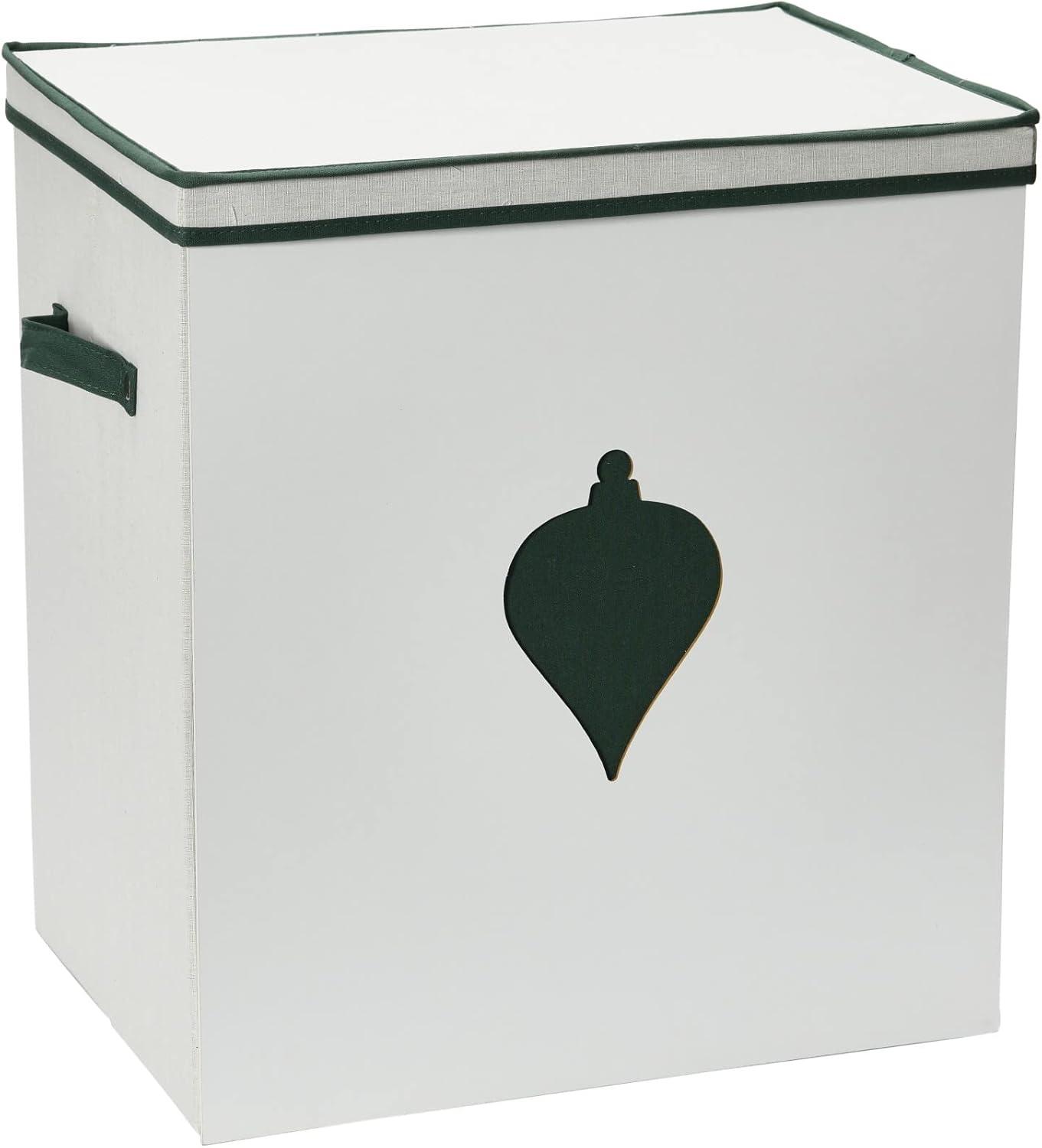 image:imageHousehold Essentials Ornament Storage Chest with 24 Pockets RedNaturalGreen