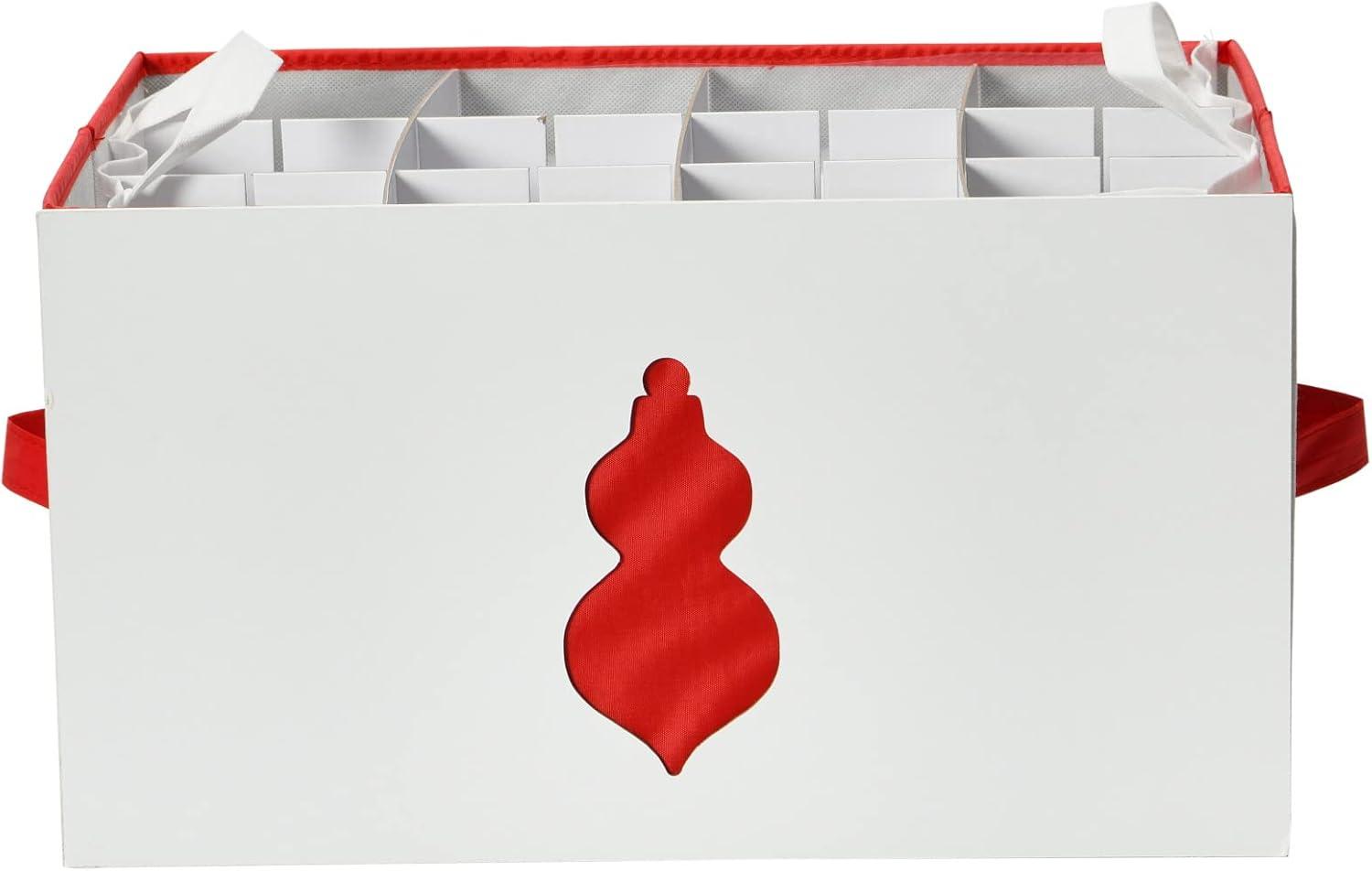 image:imageHousehold Essentials Ornament Storage Chest with 24 Pockets RedNaturalRed