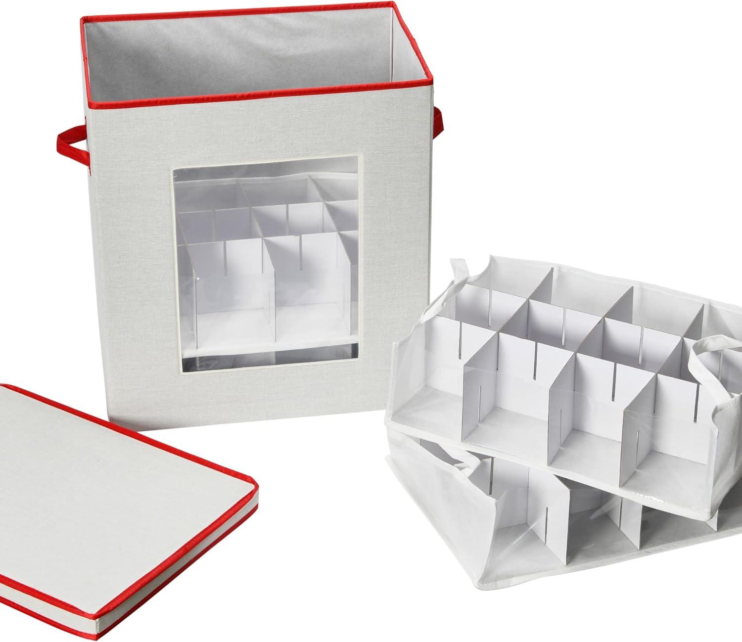 image:imageHousehold Essentials Ornament Storage Chest with 24 Pockets RedNaturalRed