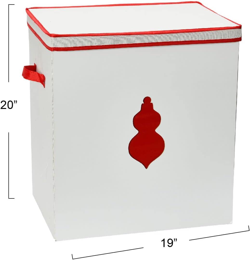 image:imageHousehold Essentials Ornament Storage Chest with 24 Pockets RedNaturalRed