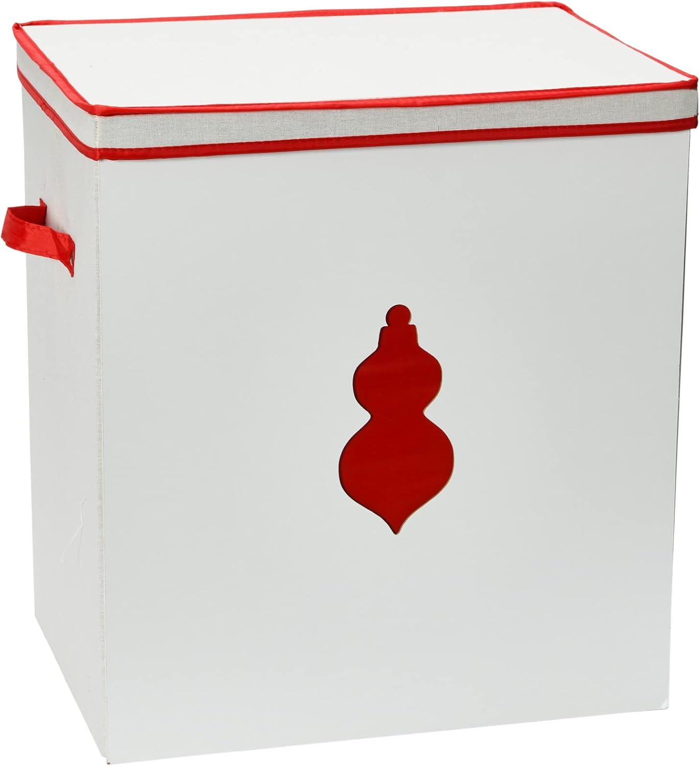 image:imageHousehold Essentials Ornament Storage Chest with 24 Pockets RedNaturalRed