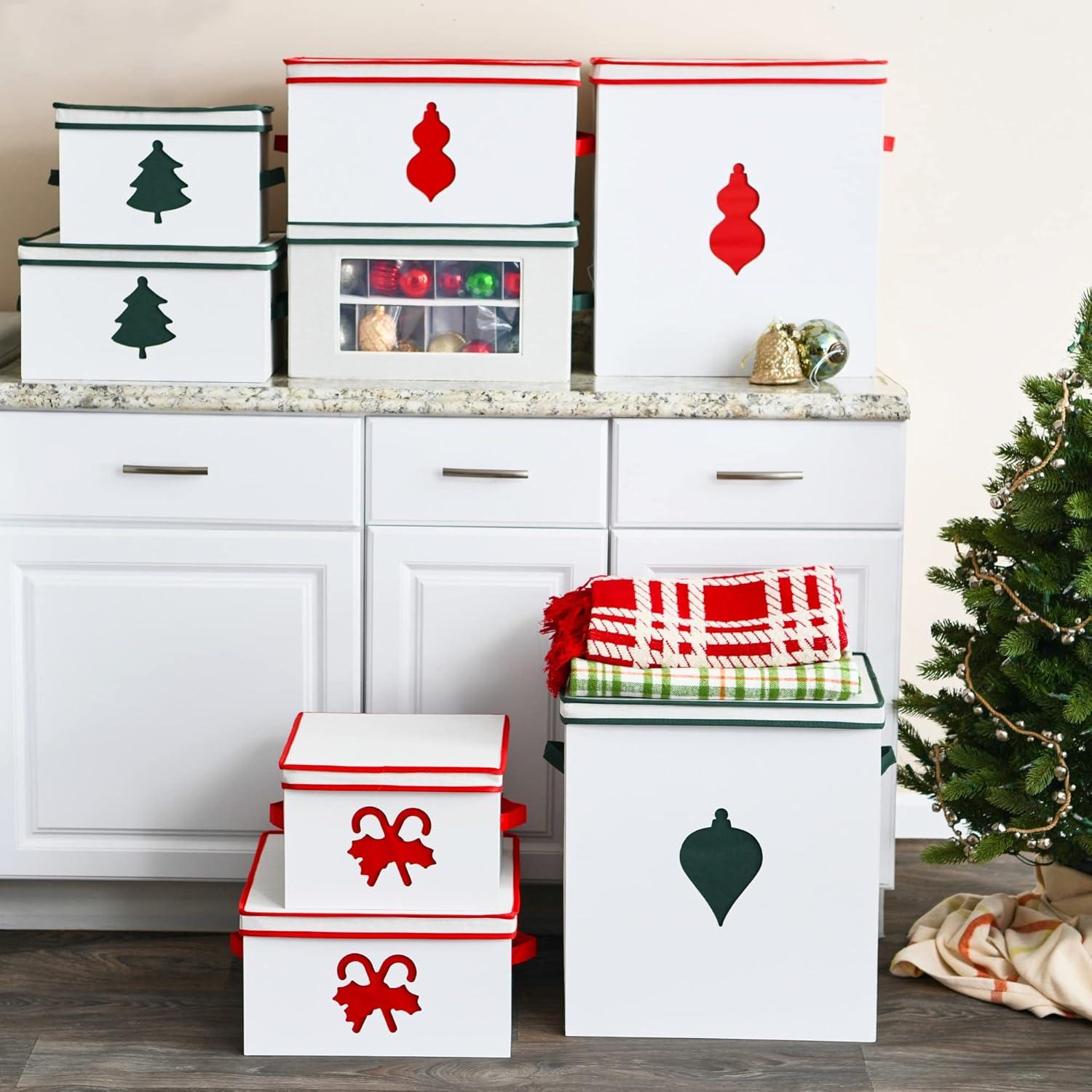image:imageHousehold Essentials Ornament Storage Chest with 24 Pockets RedNaturalRed