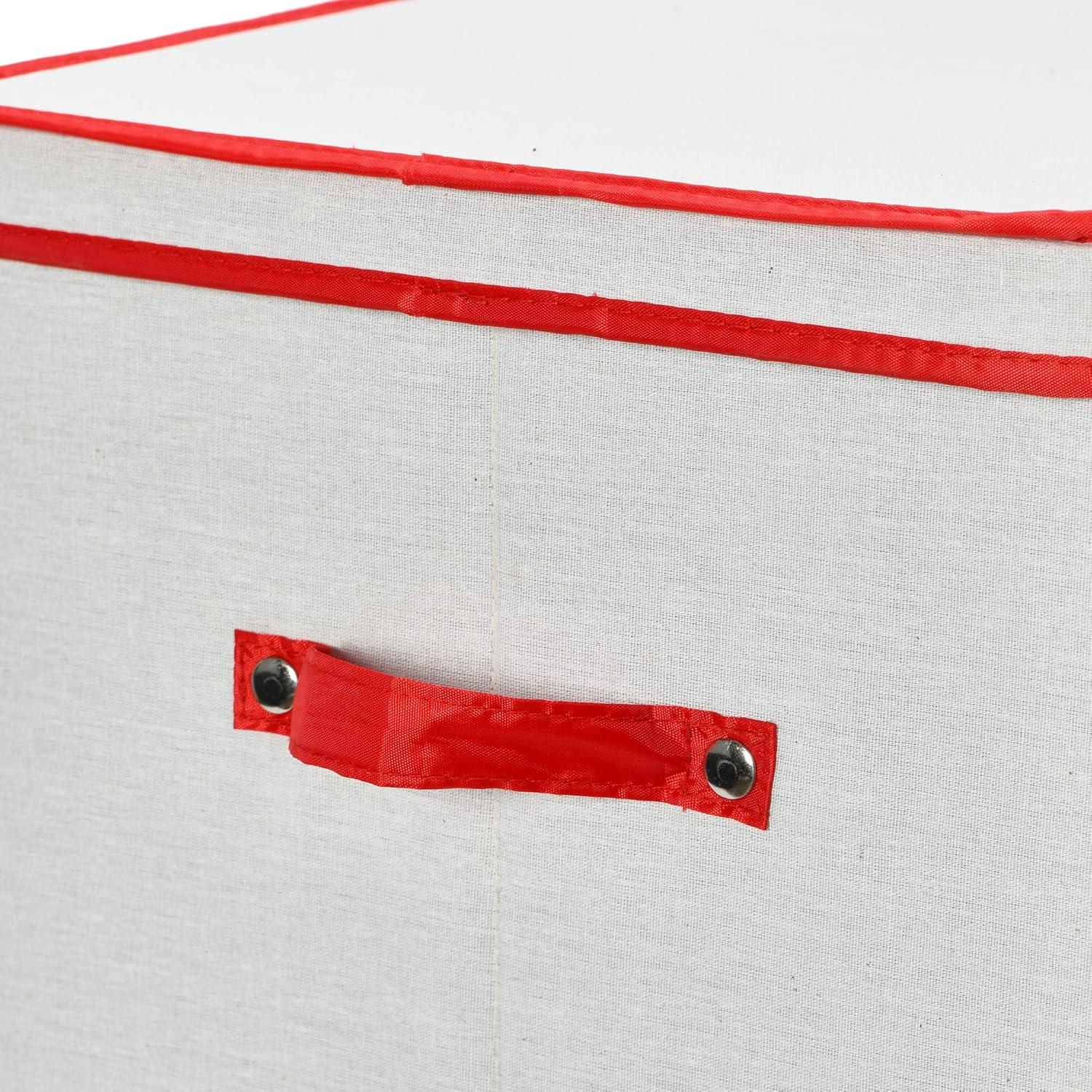image:imageHousehold Essentials Ornament Storage Chest with 24 Pockets RedNaturalRed