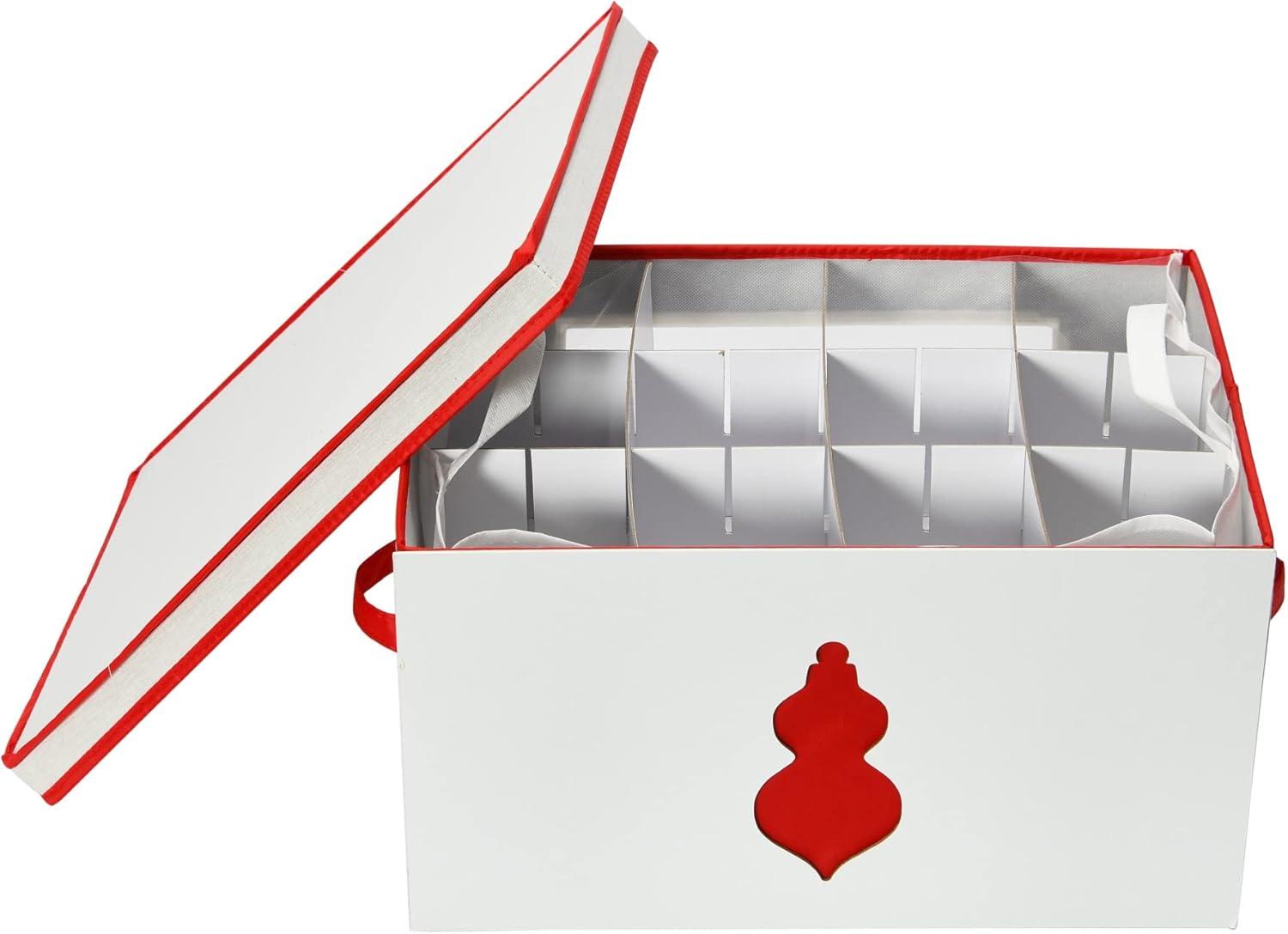 image:imageHousehold Essentials Ornament Storage Chest with 24 Pockets RedNaturalRed