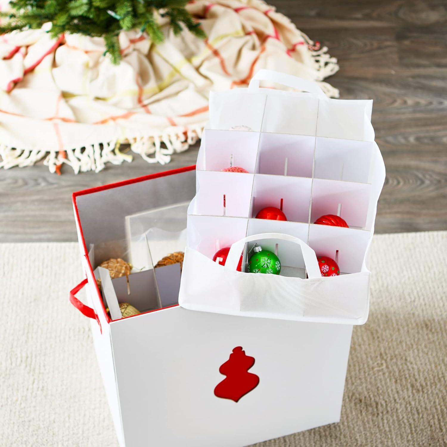 image:imageHousehold Essentials Ornament Storage Chest with 24 Pockets RedNaturalRed