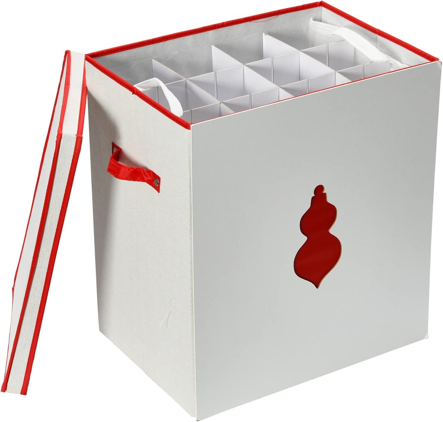 image:imageHousehold Essentials Ornament Storage Chest with 24 Pockets RedNaturalRed