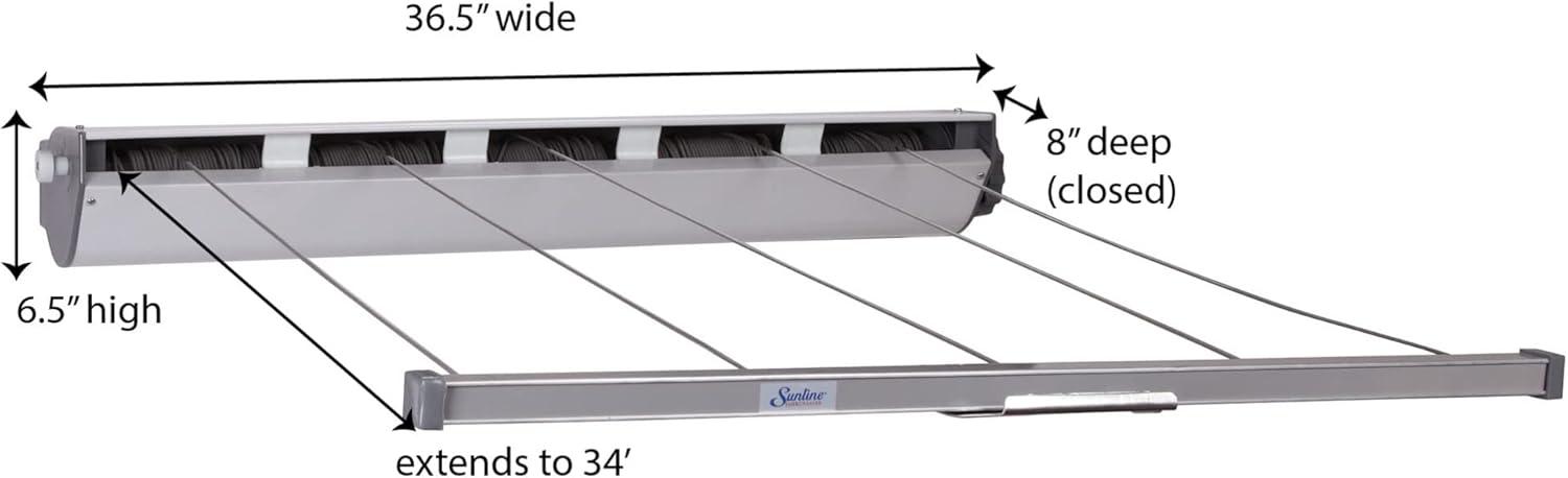 image:imageHousehold Essentials Retractable 5Line Dryer WhiteRetractable Dryer