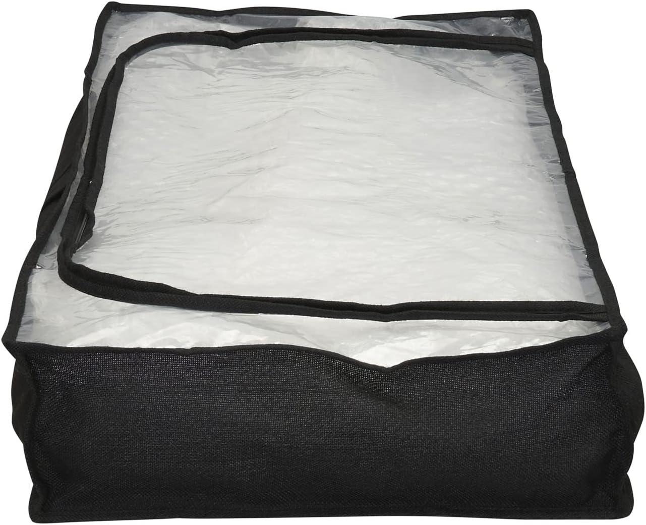 image:imageHousehold Essentials Under Bed Storage Bag 1 Pack Clear PEVA Top and Soft Sides Perfect for Clothes Blankets and MoreBlack