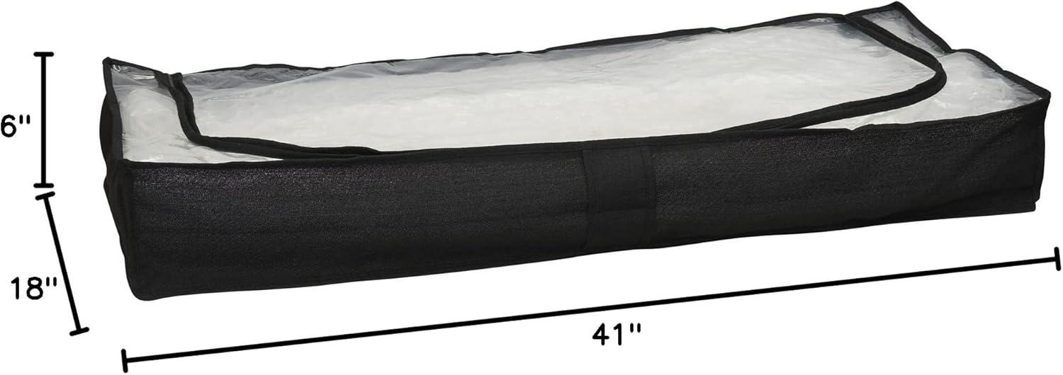 image:imageHousehold Essentials Under Bed Storage Bag 1 Pack Clear PEVA Top and Soft Sides Perfect for Clothes Blankets and MoreBlack