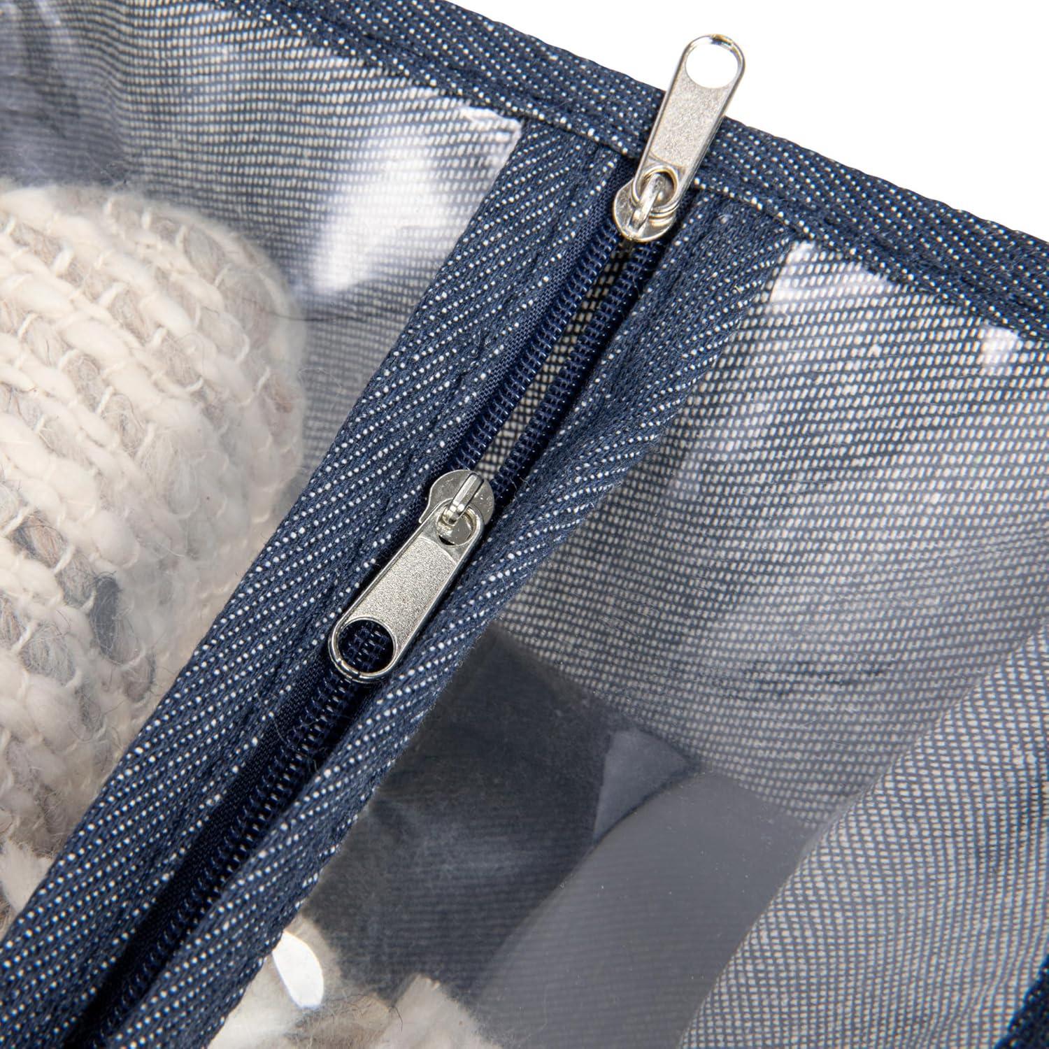 image:imageHousehold Essentials Under Bed Storage Bag 1 Pack Clear PEVA Top and Soft Sides Perfect for Clothes Blankets and MoreDenim