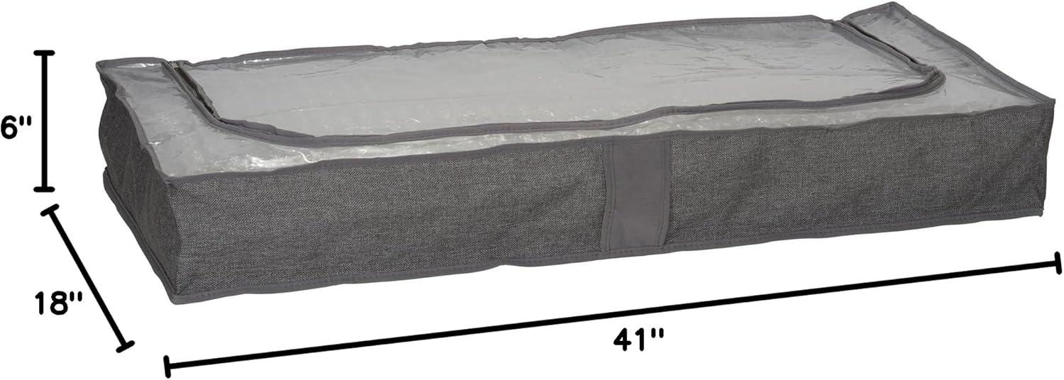image:imageHousehold Essentials Under Bed Storage Bag 1 Pack Clear PEVA Top and Soft Sides Perfect for Clothes Blankets and MoreGrey