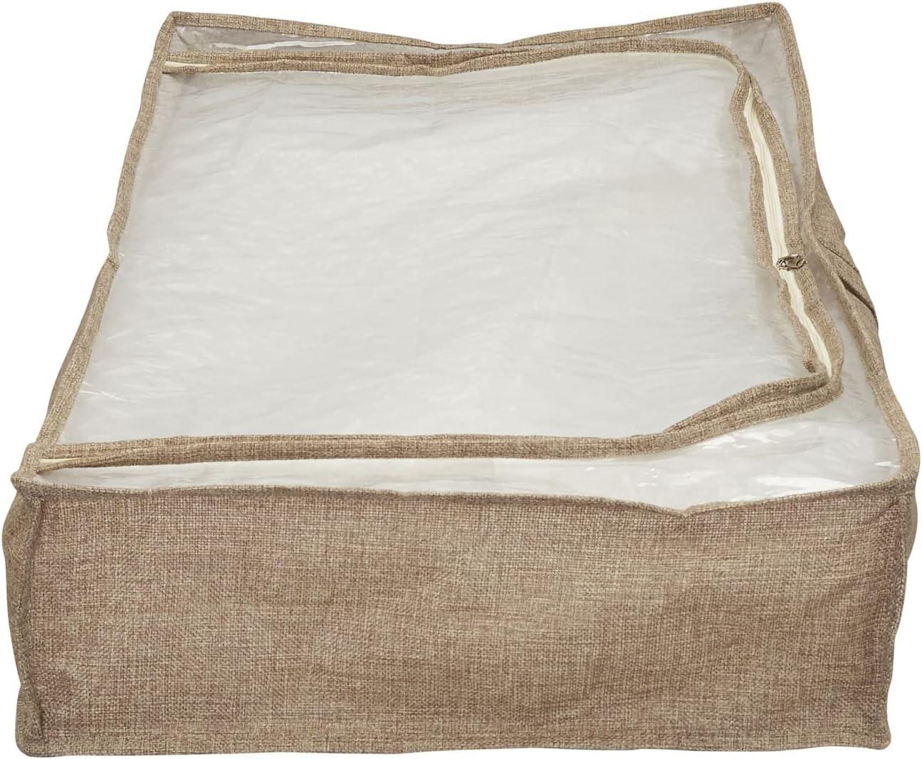 image:imageHousehold Essentials Under Bed Storage Bag 1 Pack Clear PEVA Top and Soft Sides Perfect for Clothes Blankets and MoreLatte