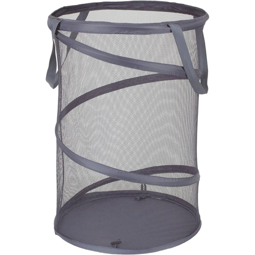 image:imageHousehold Essentials 20271 PopUp Collapsible Mesh Laundry Hamper  CharcoalCharcoal