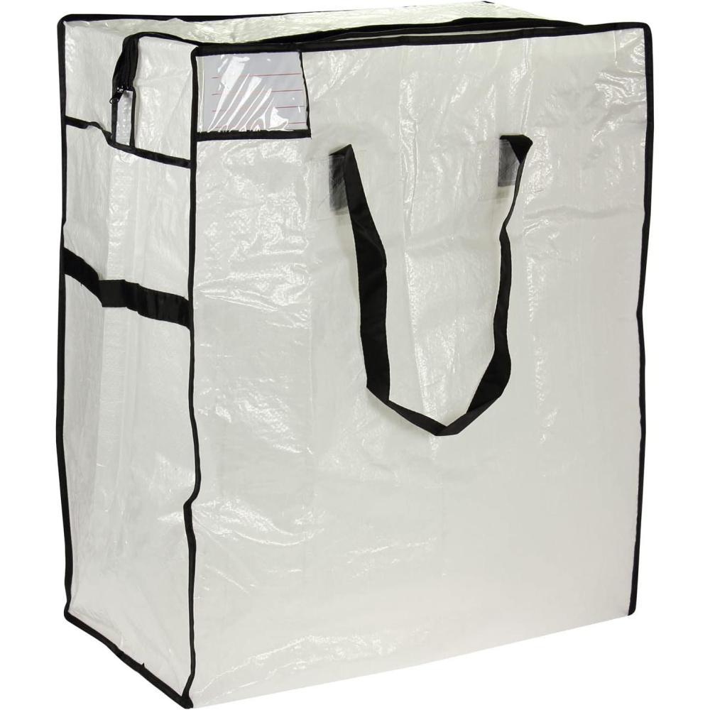 image:imageHousehold Essentials 2622 MightyStor Large Storage Bag with Handles Clothing and Linen Storage Bag White Tarp with Black TrimMedium