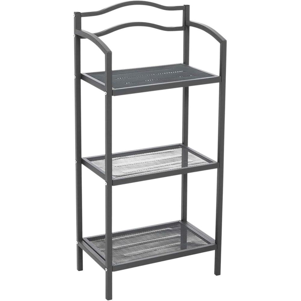 image:imageHousehold Essentials 2Tier Metal Wall Mount Bathroom Storage Rack SilverGrey