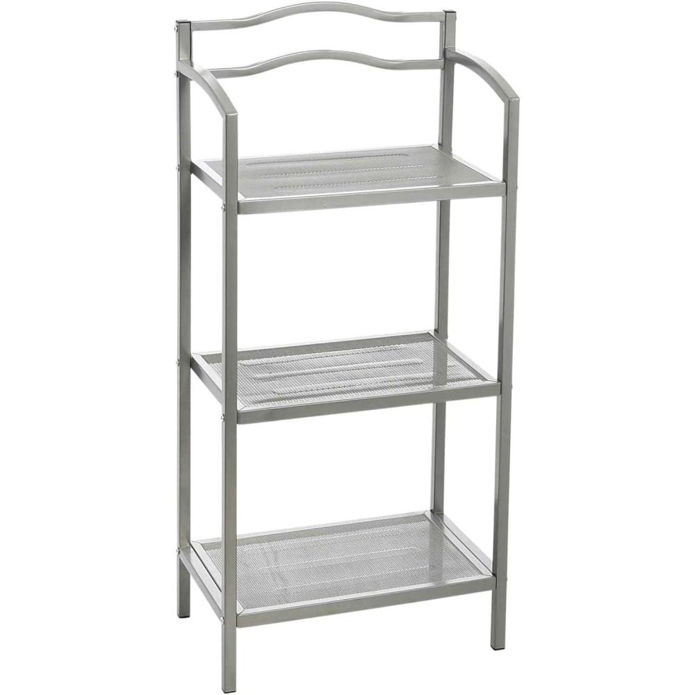 image:imageHousehold Essentials 2Tier Metal Wall Mount Bathroom Storage Rack SilverSilver